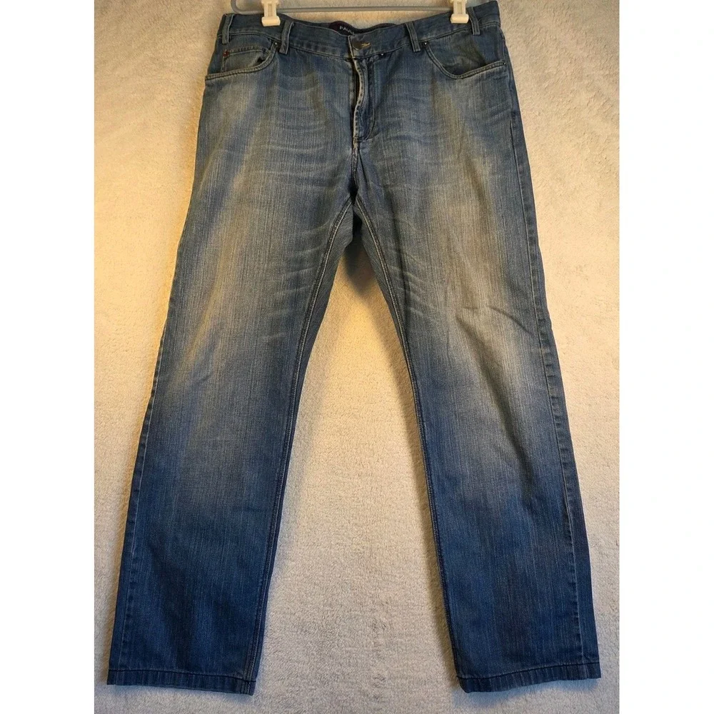 Paul Shark Red Rivet Mens Blue Denim Jeans Straight Size 36
